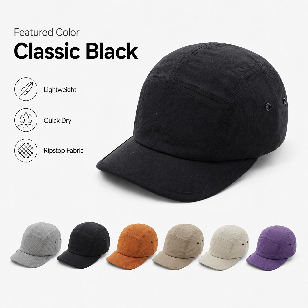 Corduroy Cap 5 Panel - Blank 5 Panel Cap Solid Color