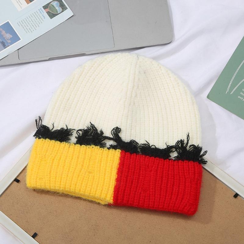 Korean Version Color Matching  - Beanie Cuffed Knit のレビューと価格