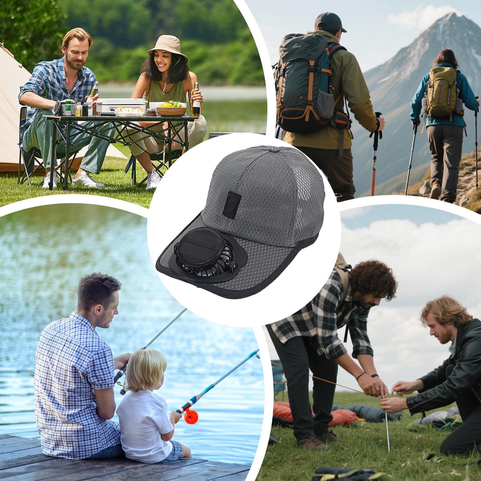 Fan Hat Sun Hat With Solar Pow - Dad Hat Cotton のレビューと価格