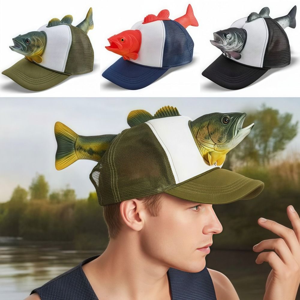 Funny 3D Fish Animal Trucker H - Trucker Cap Mesh のレビューと価格