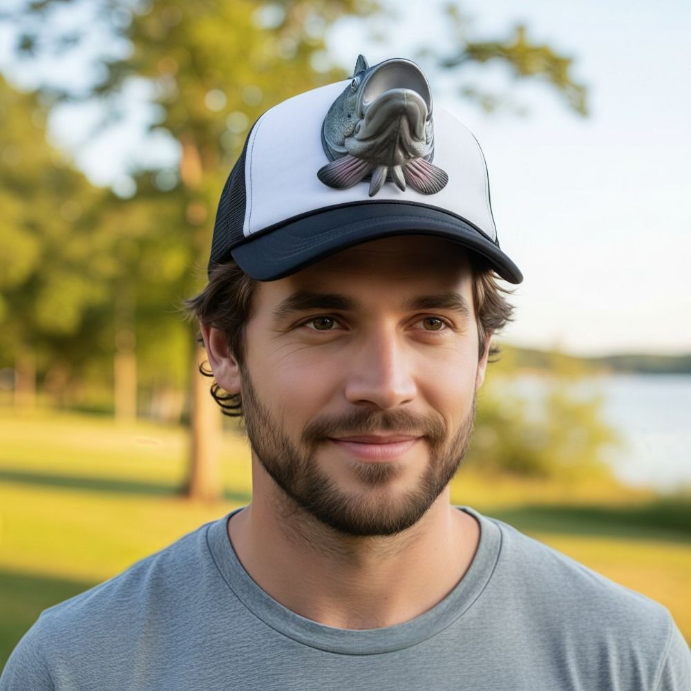 Funny 3D Fish Animal Trucker H - Trucker Cap Mesh のレビューと価格