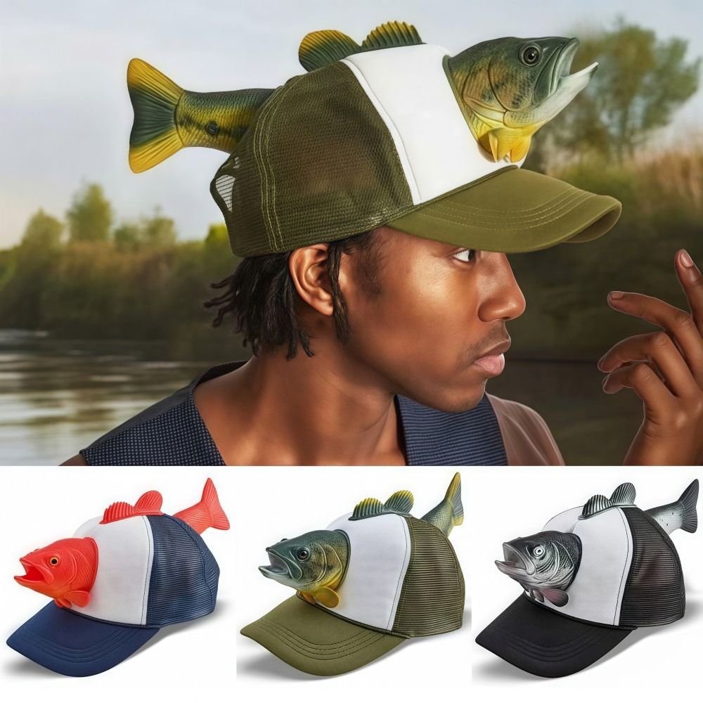 Funny 3D Fish Animal Trucker H - Trucker Cap Mesh のレビューと価格