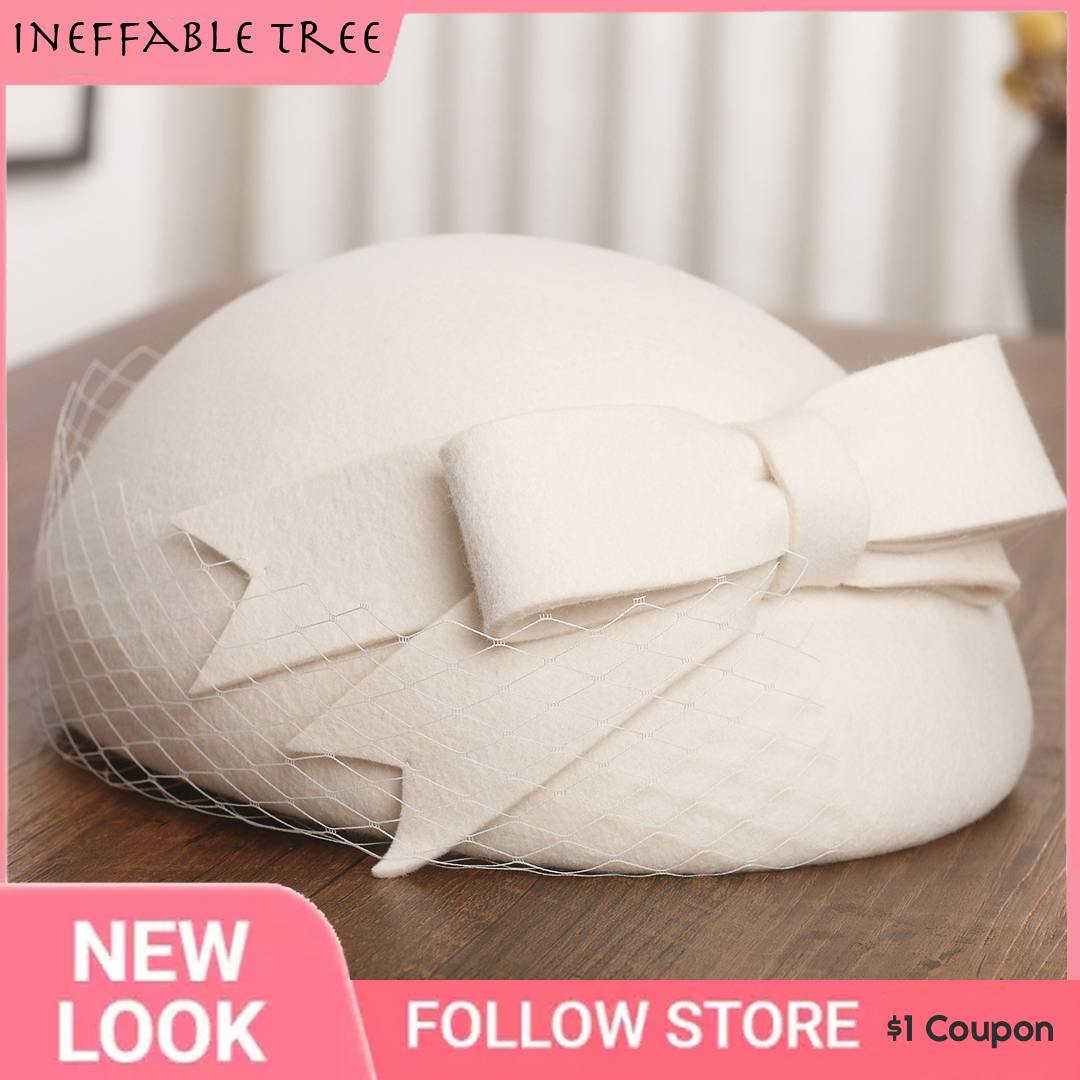French Elegant Mesh-Bow Wool B - Beret French Wool のレビューと価格