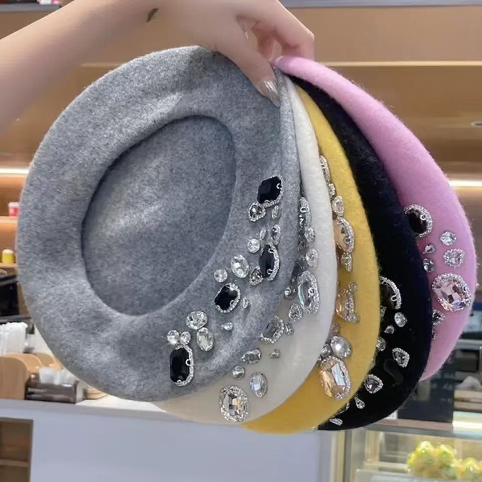 French Beret Thick Rhinestone  - Beret French Wool のレビューと価格