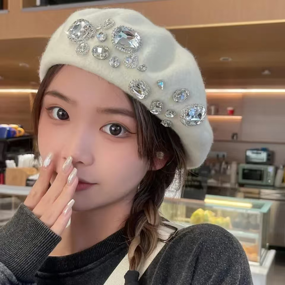 French Beret Thick Rhinestone  - Beret French Wool のレビューと価格