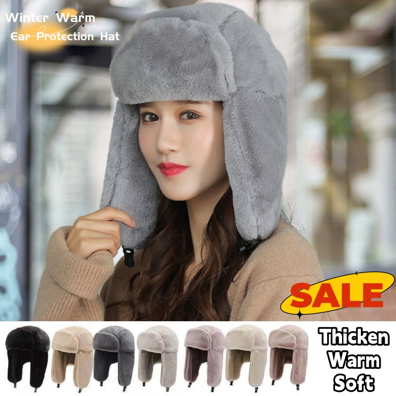 New Winter Warm Thick Plush Bo - Trapper Hat Ear Flap のレビューと価格