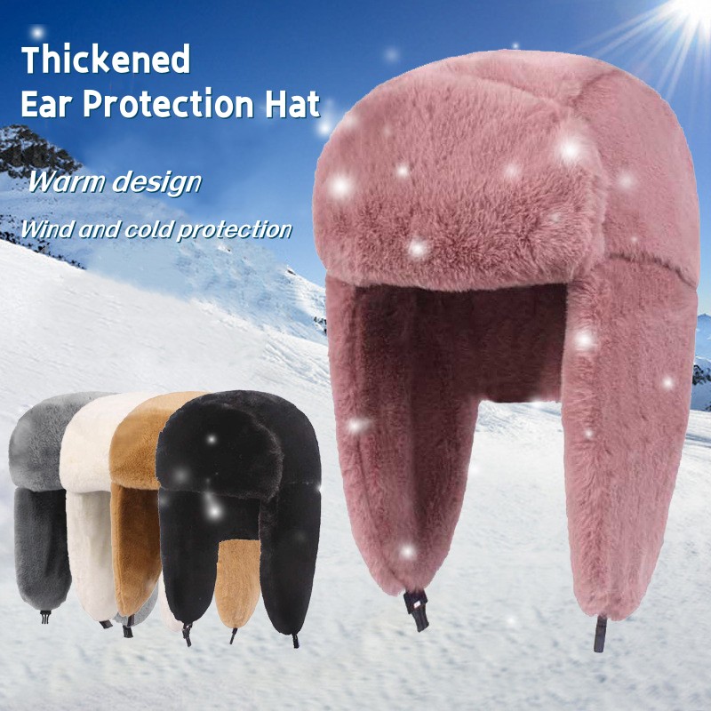 New Winter Warm Thick Plush Bo - Trapper Hat Ear Flap のレビューと価格