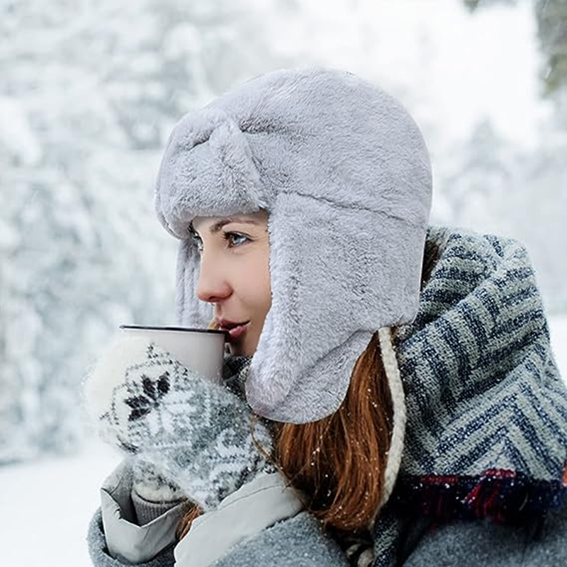 New Winter Warm Thick Plush Bo - Trapper Hat Ear Flap のレビューと価格