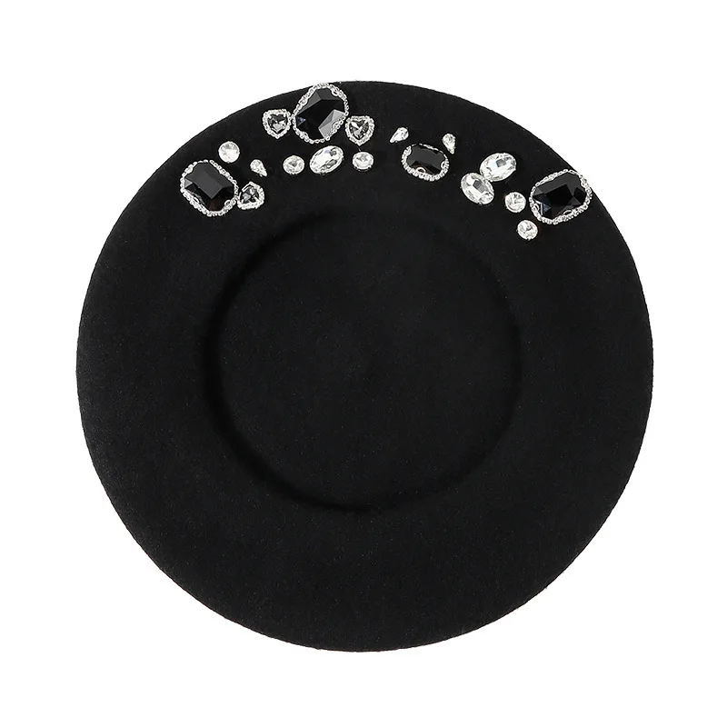 Stunning Rhinestone Wool Beret - Beret French Wool のレビューと価格