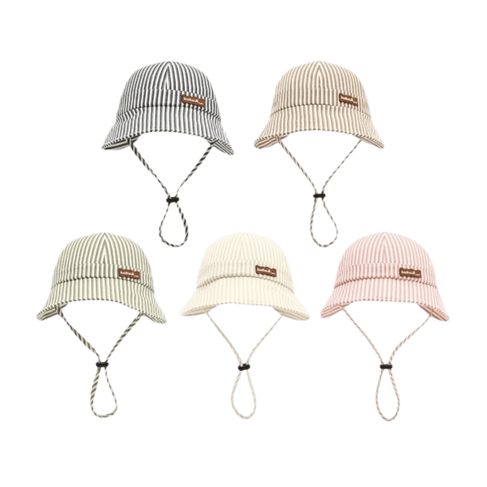 New Striped Baby Bucket Hat Ad - Bucket Hat Cotton のレビューと価格