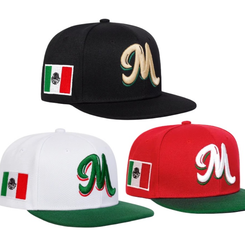 M Letter Embroidered Snapback  - Snapback Hat Flat のレビューと価格