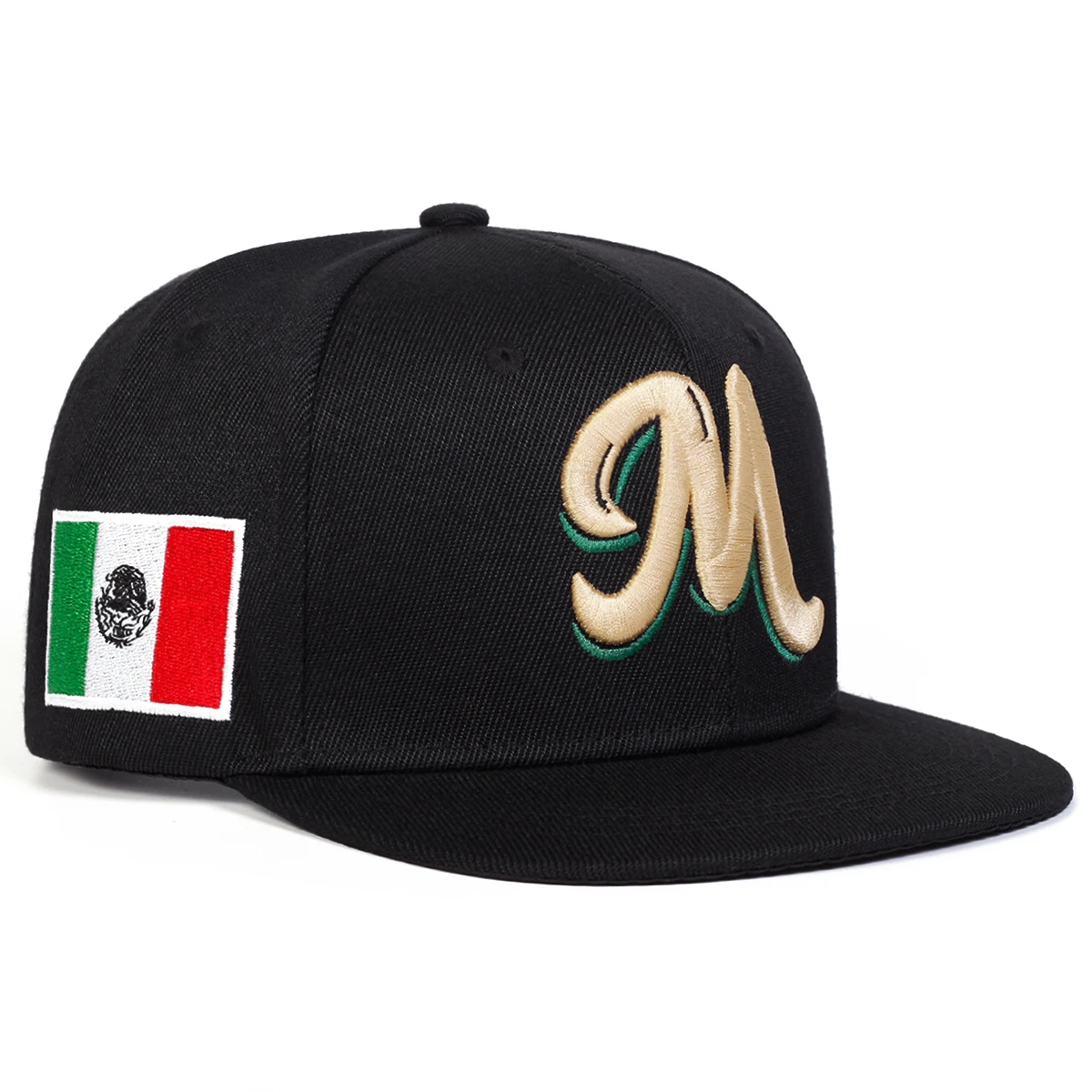 M Letter Embroidered Snapback  - Snapback Hat Flat のレビューと価格