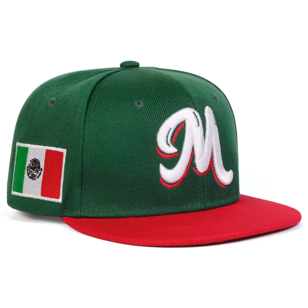 M Letter Embroidered Snapback  - Snapback Hat Flat のレビューと価格