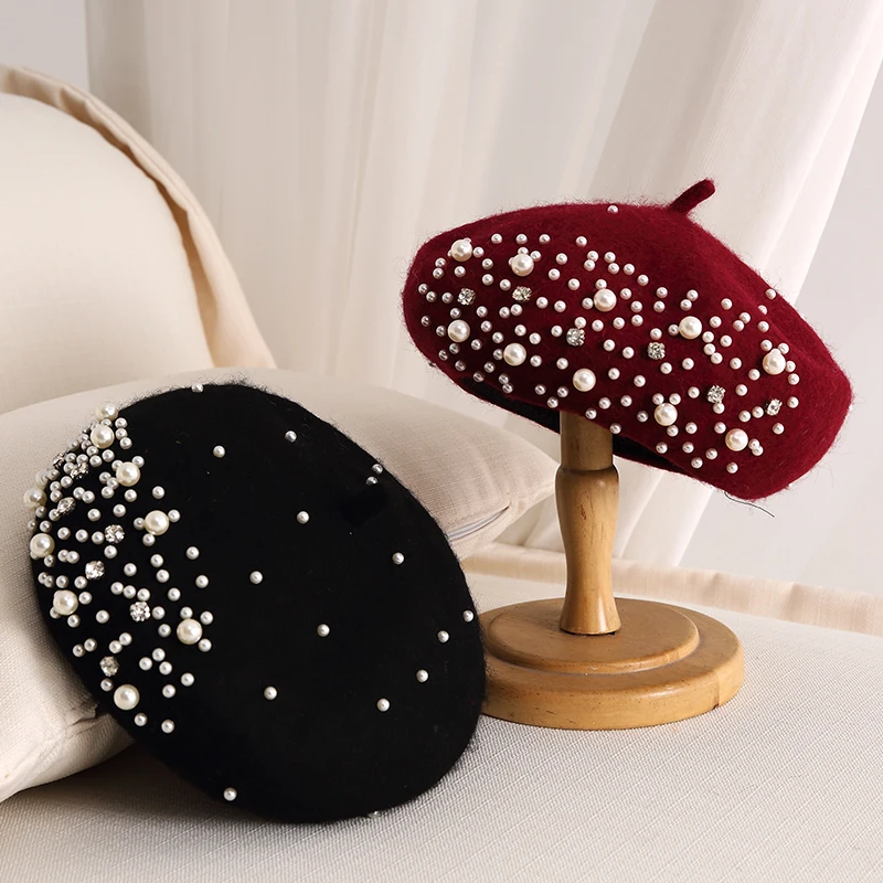 2024 Winter Wool Beret with Rh - Beret French Wool のレビューと価格