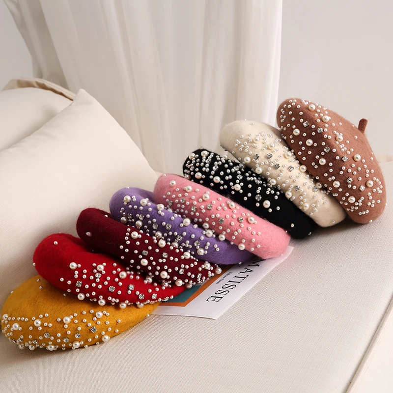 2024 Winter Wool Beret with Rh - Beret French Wool のレビューと価格