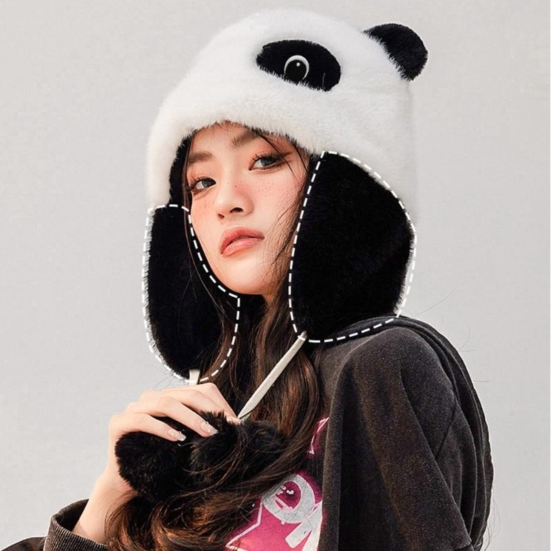 Panda Ear Hat Panda Earflap Ha - Winter Trapper Hat のレビューと価格