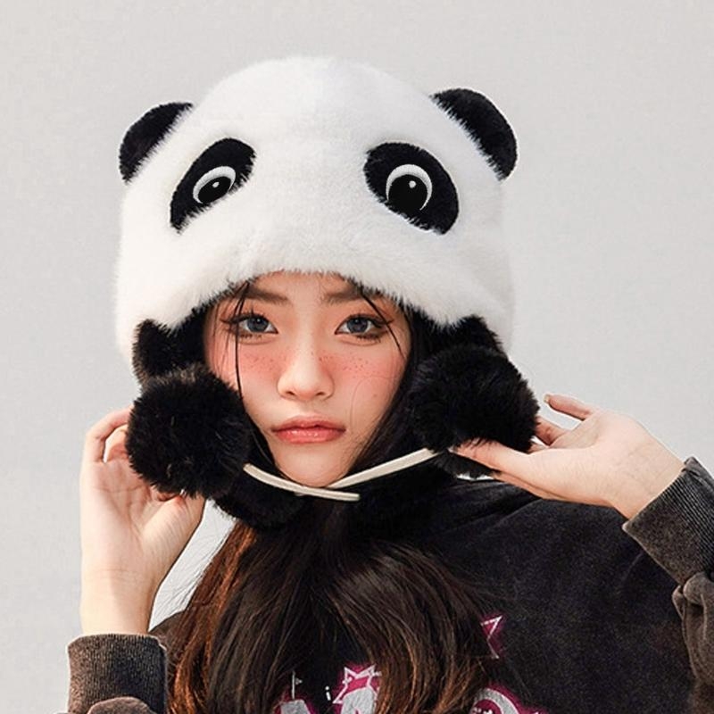 Panda Ear Hat Panda Earflap Ha - Winter Trapper Hat のレビューと価格