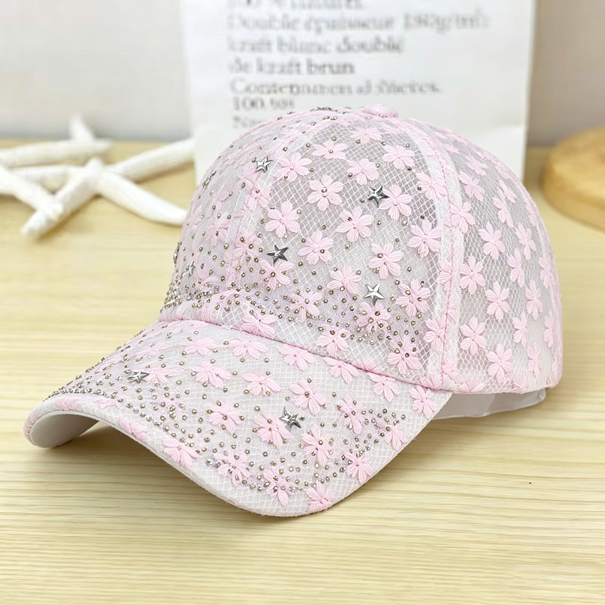 Shiny Rhinestone Lace Flower B - Baseball Cap Structured のレビューと価格