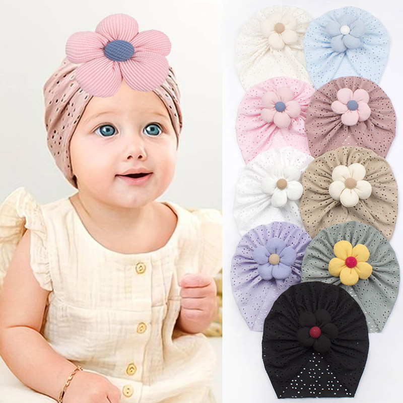 3D Flower Baby Turban Cap Summ - Dad Hat Cotton のレビューと価格