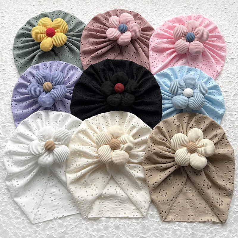 3D Flower Baby Turban Cap Summ - Dad Hat Cotton のレビューと価格