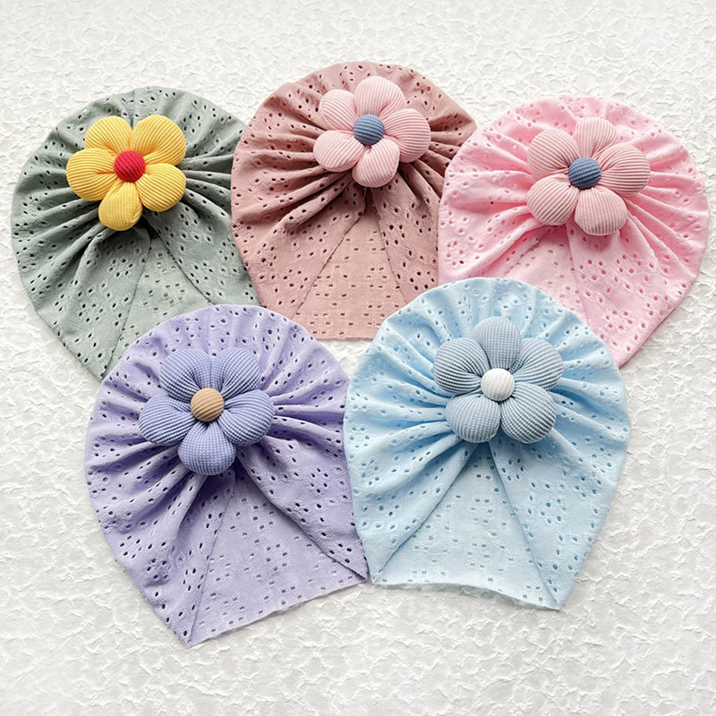 3D Flower Baby Turban Cap Summ - Dad Hat Cotton のレビューと価格