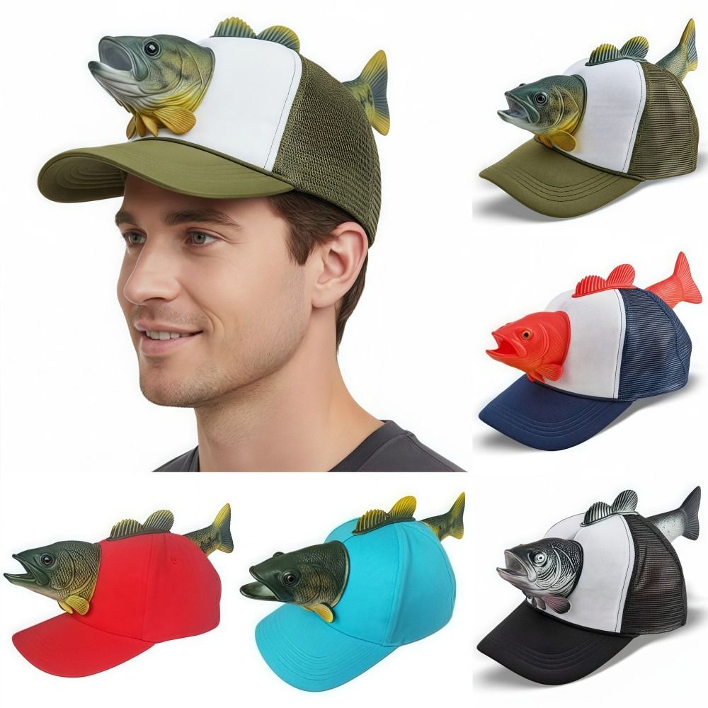 Funny 3D Fish Animal Trucker H - Trucker Cap Mesh のレビューと価格
