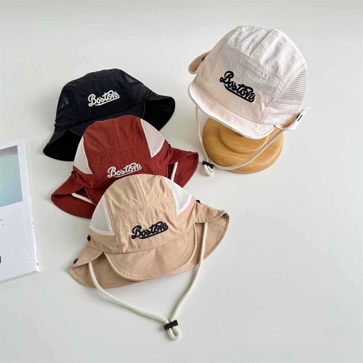 Letter Embroidered Baby Sun Ha - Bucket Hat Cotton のレビューと価格