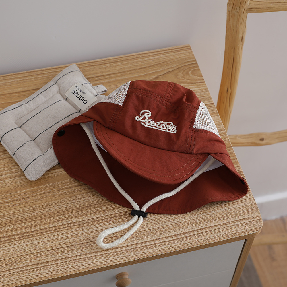 Letter Embroidered Baby Sun Ha - Bucket Hat Cotton のレビューと価格