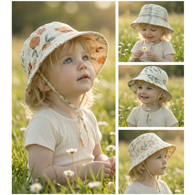 Muslin Baby Summer Hat Adjusta - Bucket Hat Cotton のレビューと価格