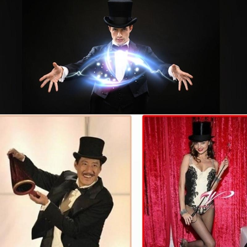 Retro Top Hat Magician Costume - Fedora Hat Wool のレビューと価格