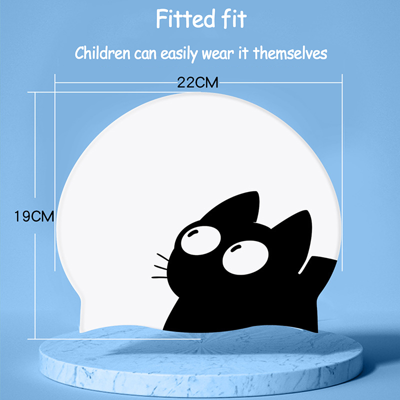 Cute Cat Swimming Cap For Long - Swim Hat Silicone のレビューと価格