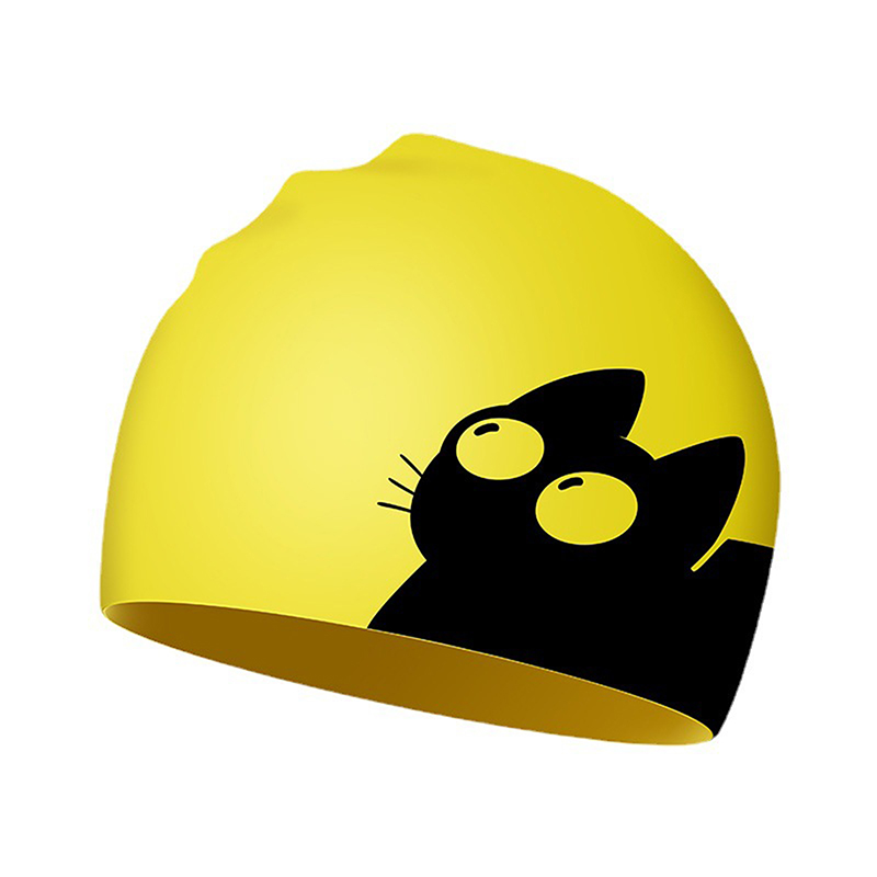 Cute Cat Swimming Cap For Long - Swim Hat Silicone のレビューと価格