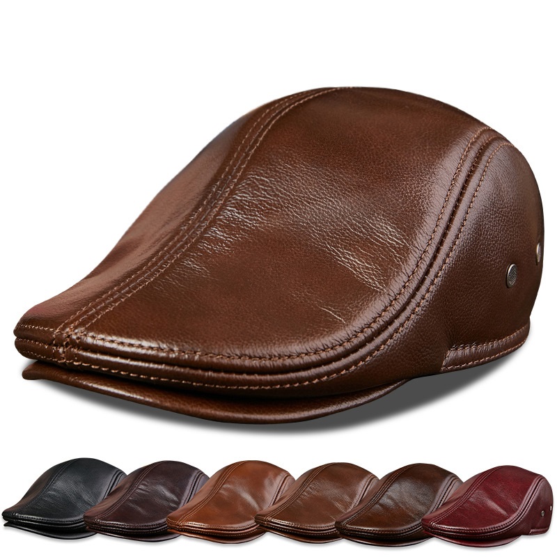 Genuine Cowhide Leather Men Be - Baseball Cap Structured のレビューと価格