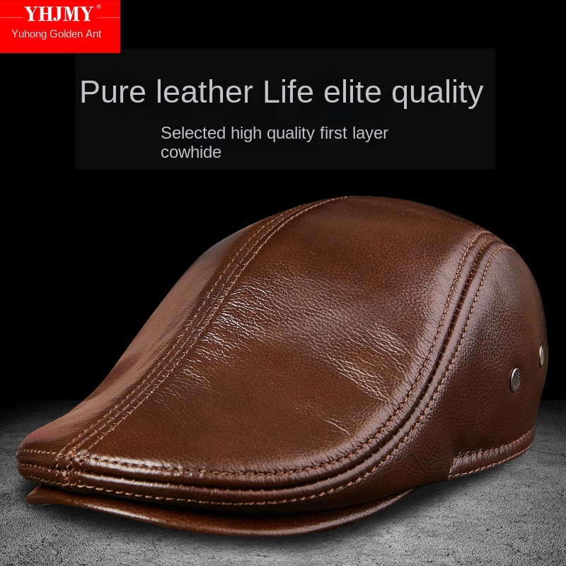 Genuine Cowhide Leather Men Be - Baseball Cap Structured のレビューと価格