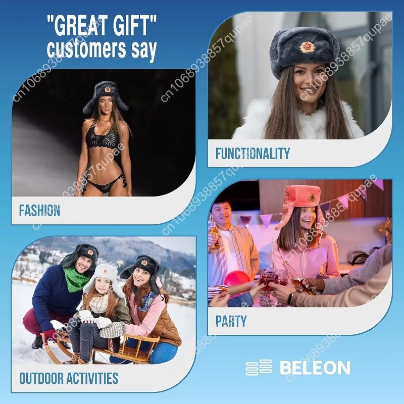 BELEON Ushanka Russian Fur Hat - Winter Trapper Hat のレビューと価格