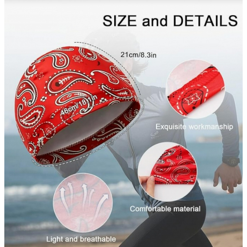 5 PCS Paisley Print Cooling Sk - Skull Cap Helmet Liner のレビューと価格