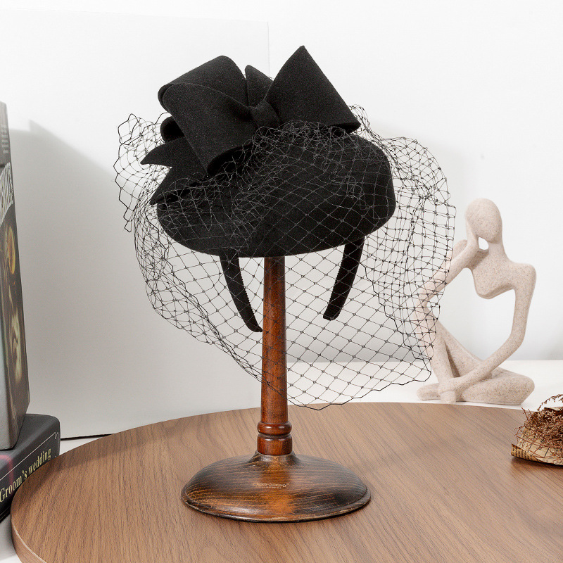 French Black Beret Fascinator  - Beret French Wool のレビューと価格