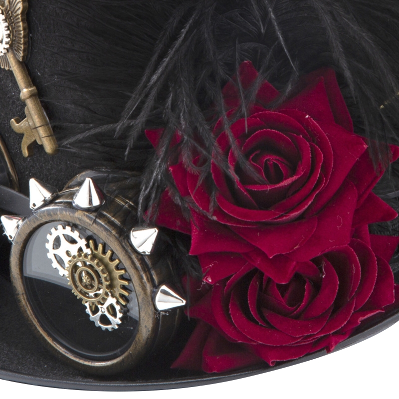 Y166 Vintage Steampunk Hat Top - Fedora Hat Wool のレビューと価格