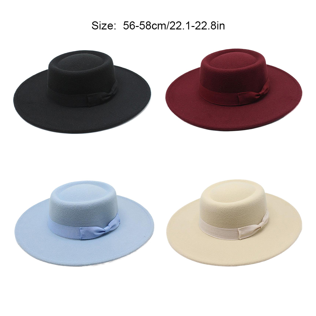 French Ladies Fedoras Top Bow  - Fedora Hat Wool のレビューと価格