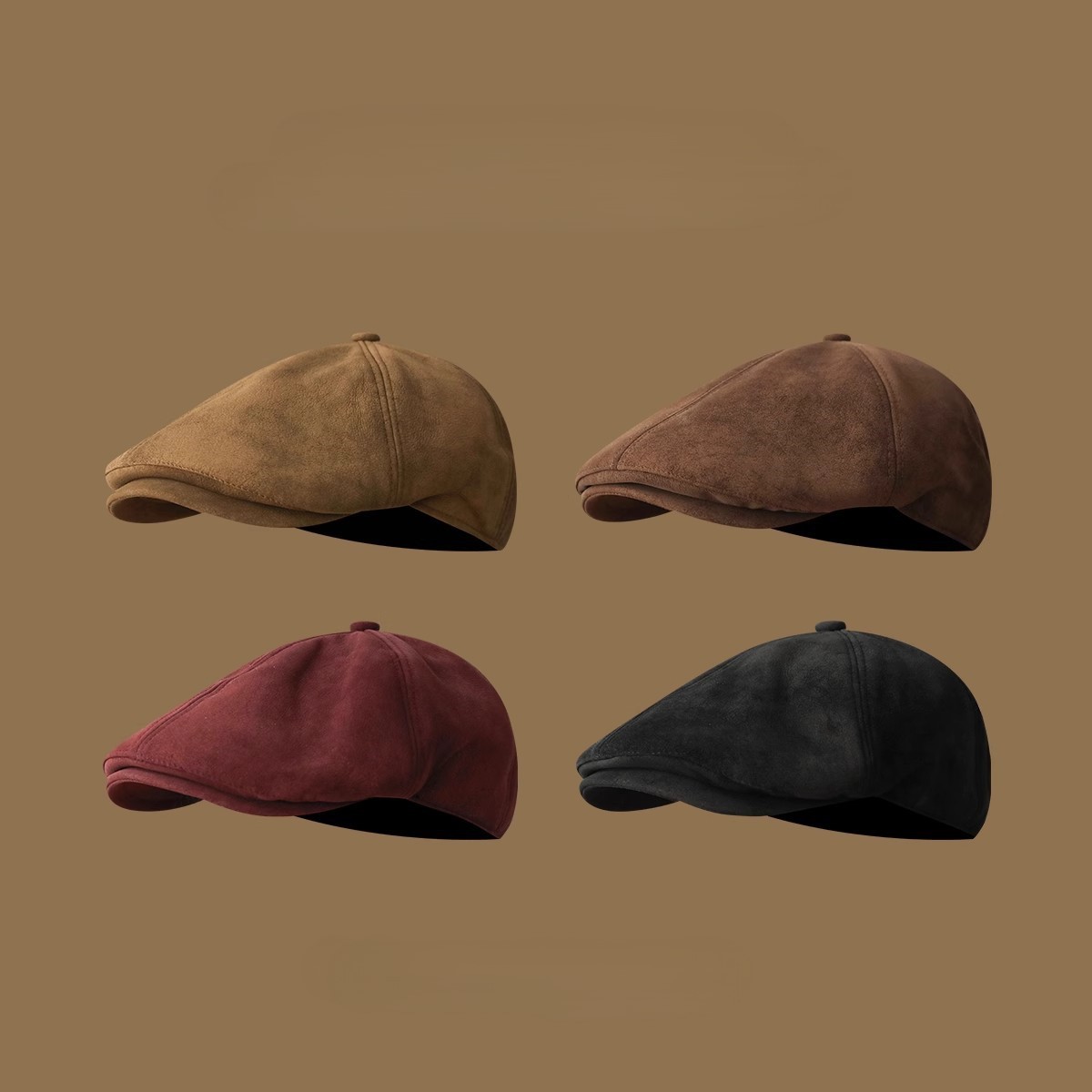 Vintage Suede Newsboy Cap Men  - Newsboy Cap Ivy のレビューと価格