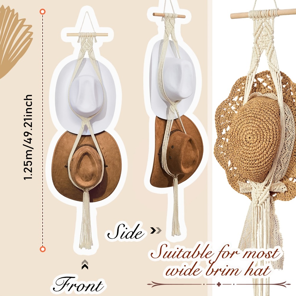 Bohemian Macrame Hat Hanger Ha - Sun Hat Wide Brim のレビューと価格