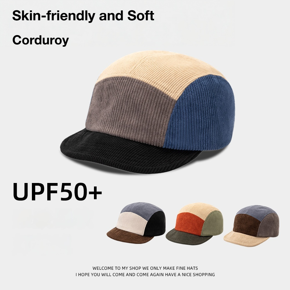Unisex Vintage Color Block Cor - Corduroy Cap 5 Panel のレビューと価格