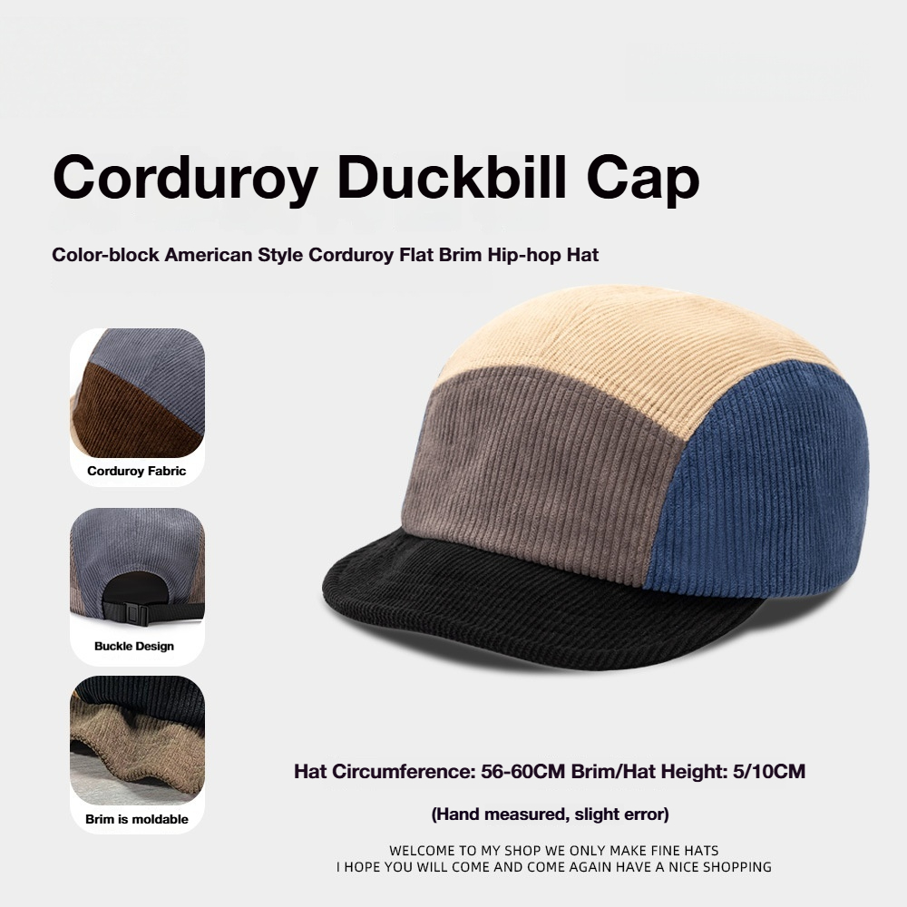 Unisex Vintage Color Block Cor - Corduroy Cap 5 Panel のレビューと価格
