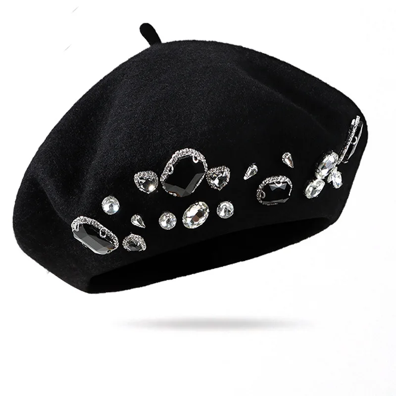 French Beret Thick Rhinestone  - Beret French Wool のレビューと価格
