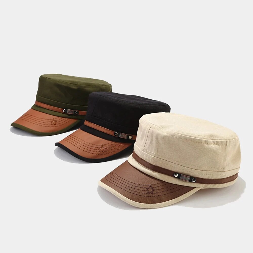 Casual Cadet Hat Man Flat Top  - Dad Hat Cotton のレビューと価格