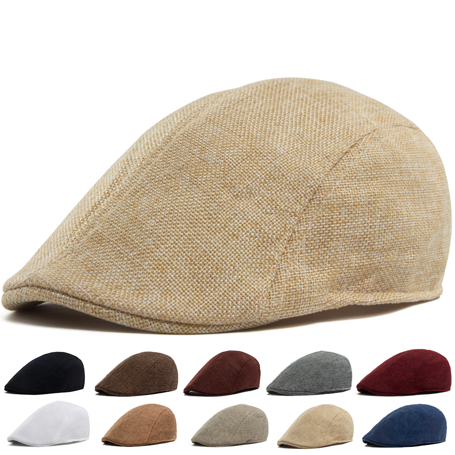 Men's Linen Flat Cap Spring Su - Newsboy Cap Ivy のレビューと価格