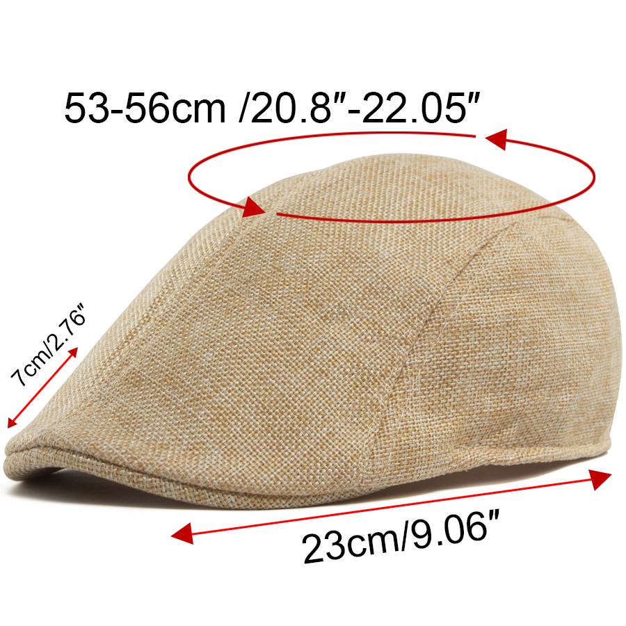 Men's Linen Flat Cap Spring Su - Newsboy Cap Ivy のレビューと価格