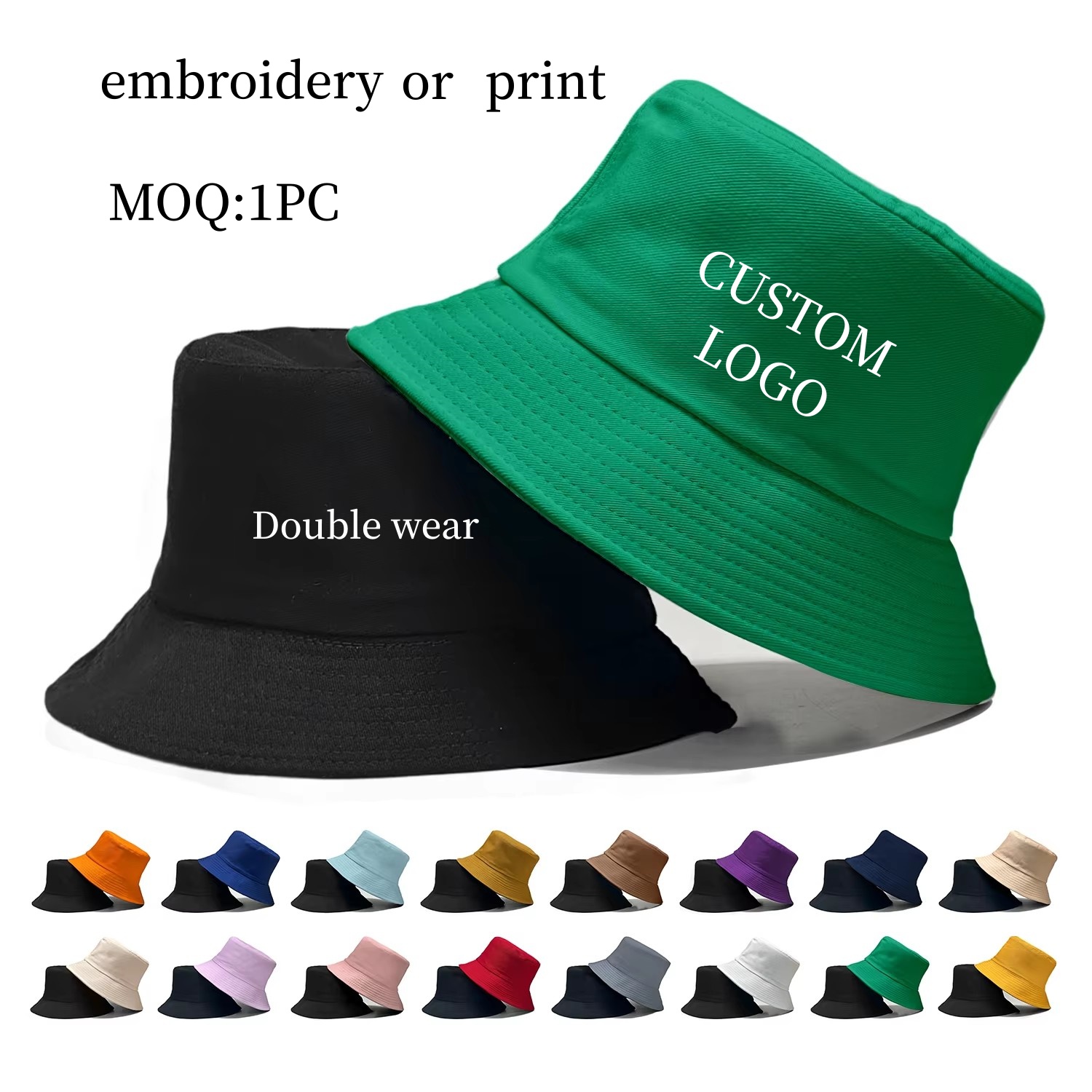 Custom Logo Double Side Fisher - Bucket Hat Cotton のレビューと価格