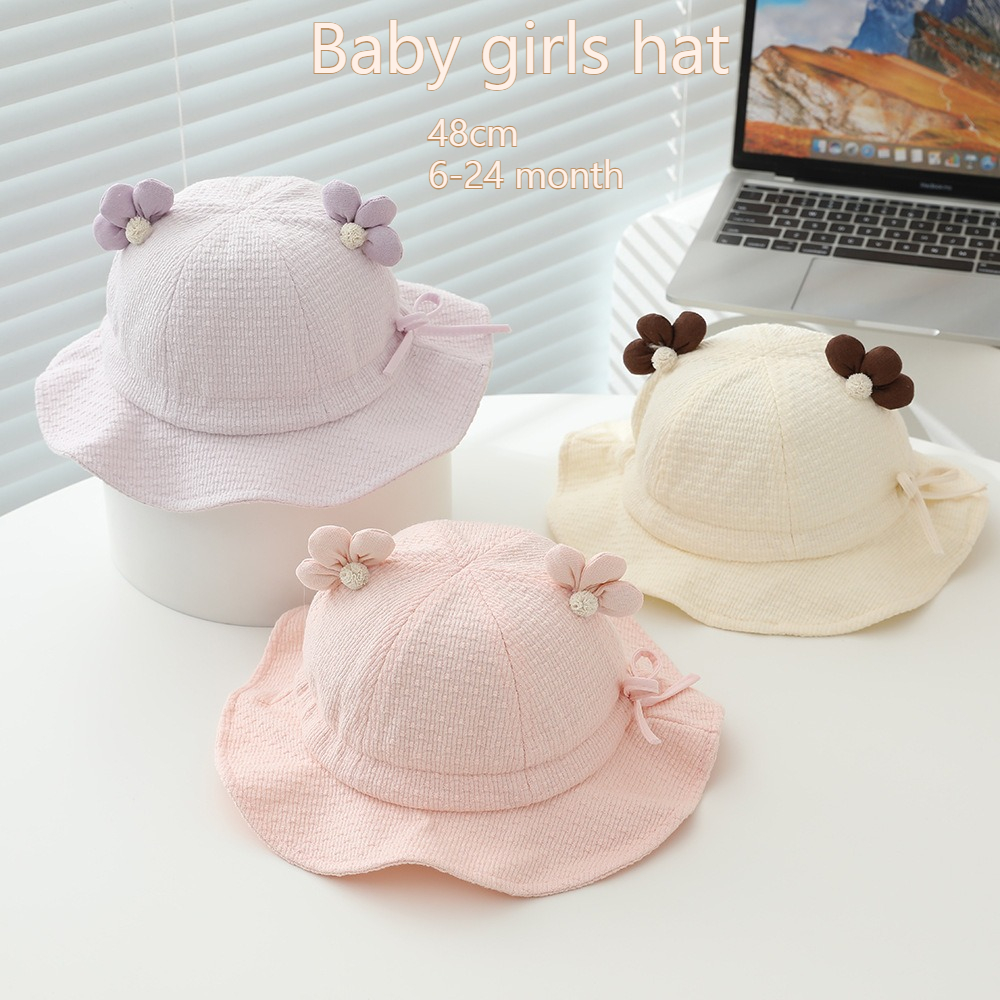Baby Girls Sun Hat 48cm 6-24 M - Bucket Hat Cotton のレビューと価格