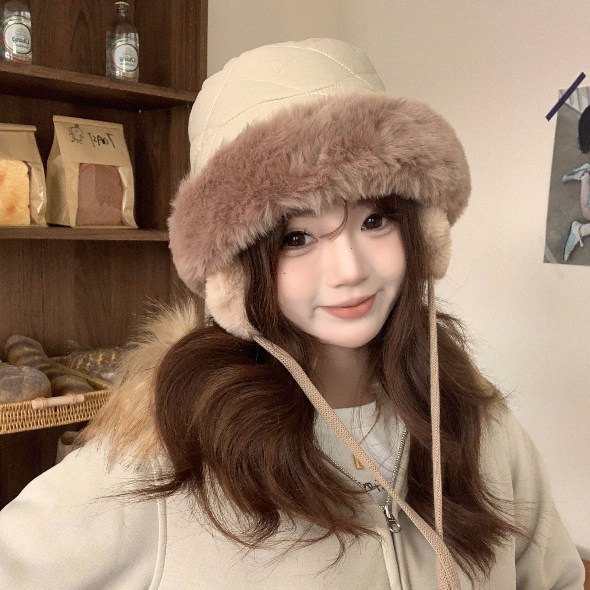 Women's Winter Quilted Faux Fu - Trapper Hat Ear Flap のレビューと価格